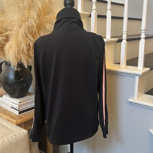 LRL Ralph Lauren Black Pink Stripe Durable Coat Jacket Cowl Collar Size XL - Picture 5 of 6